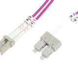 Beek Lc-sc Fiber Optik Patch Kablo, Multimode Om 4 50/125 Duplex, 3.0mm, Lszh, 1 Metre