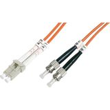 Beek LC-ST Fiber Optik Patch Kablo, Multimode OM 2 50/125 Duplex, 3.0mm, LSZH, 1 metre