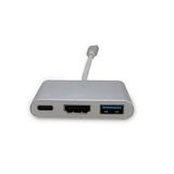 Beek USB Tip C Çoklu Girişe Sahip Adaptör, 4K@30Hz, 1 x HDMI Port, 1 x Şarj Özellikli USB Tip C (Pd 100W) Port, 1 x USB 3.0 Port