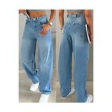 beeke Kadın Jeans Yüksek Bel Bol Paça Salaş Rahat Kesim Baggy Jean Denim Kot Pantalon