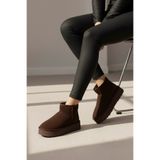 beelleshoe PANNA Mini Kadın KIŞLIK KAHVERENGİ Süet İçi Tüylü Kısa Bot