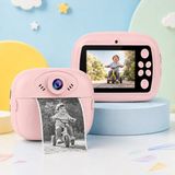 Beemen Çocuk Anında Baskı Kamerası 1080P Çift Kameralı 2 İnç Ekranlı Termal Yazıcılı Fotoğraf Makinesi - Pembe