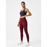 Beems Yüksek Bel Toparlayıcı Spor Tayt - 2XL - Bordo