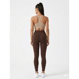 Beems Yüksek Bel Toparlayıcı Spor Tayt - 2XL - Kahverengi