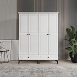 Beenal Nisa 4 Kapaklı Beyaz 160 cm Gardırop