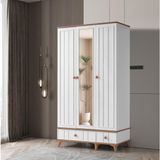 Beenal Sıla 3 Kapaklı Çekmeceli 115 CM Beyaz Çam Gardırop