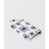 Beepoint Clutch Göz Desenli Çok Amaçlı Çanta - Beyaz