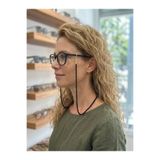 beePoint Siyah Kum Cam Boncuk Gözlük İpi Askısı 70 cm Optik ve Güneş Gözlük Uyumlu