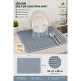 BeeQuin Vanilya Kokulu Silikon Bulaşık Kurulama Matı Evye Üzeri Yanı Tezgah Üstü Bulaşıklık Kırılmaz Askılı