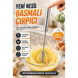 BeeQuin Yumurta Sos Çırpıcı Basmalı El Mikseri Bas Çek Otomatik Çelik Paslanmaz Çırpma Teli Manuel Metal