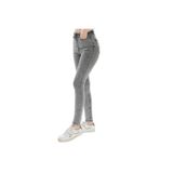 BEES JEANS Kadın Kar Yıkama Gri Yüksek Bel Dar Paça Skinny Likralı Kot Pantalon Kar Füme-42