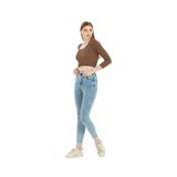 BEES JEANS Snow Açık Kar Mavi Yüksek Bel Toparlayıcı Dar Paça Skinny Power Likralı Kot Pantalon AÇIK KAR MAVİ-38