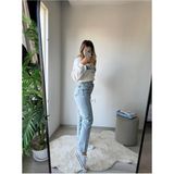Bees Jeans Yeni Sezon Açık Mavi Mom Jeans Yüksek Bel Kot Pantolon - Kar Mavisi - 34