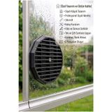 Bee's Knees Özel Tasarım Köşeli Cam Balkon Menfezi 18 cm - Tek ve Çift Cama Uyumlu Mutfak Havalandırma Menfezi -Üst Kalite Siyah Ventilasyon