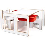 Bees Store 2 Kişilik Çekmeceli Oyun, Aktivite, Etkinlik Masası, Beyaz-Kırmızı, 18MM Mdf - 88 x 63 x 43 cm - Beyaz - Kırmızı