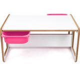 Bees Store 2 Kişilik Çekmeceli Oyun, Aktivite, Etkinlik Masası, Beyaz-Pembe, 18MM Mdf - 88 x 63 x 43 cm - Beyaz - Pembe