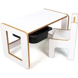 Bees Store Tek Kişilik Çocuk Oyun, Aktivite ve Etkinlik Masası, Beyaz-Siyah, 18MM 1.sınıf Mdf - 73 x 44 x 44 cm - Beyaz - Siyah