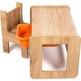 Bees Store Tek Kişilik Çocuk Oyun, Aktivite ve Etkinlik Masası, Ceviz-Turuncu, 18MM 1.sınıf Mdf - 73 x 44 x 44 cm - Ceviz - Turuncu