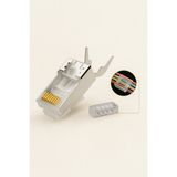 BeeSpeed RJ45 Cat7 Metal Konnektör Seti 10 Adet | 8P8C Yeni Nesil – Cat6a Cat7 Ethernet Ağ