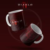 Beetiful Diablo 4 Özel Baskılı Kupa Bardak Porselen Resimli Baskı - Kırmızı - Beyaz