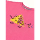 BEETLEBEEZ Kız Çocuk Bisiklet Yaka Baskılı Sweatshirt - Pembe - 10 - 11 Yaş