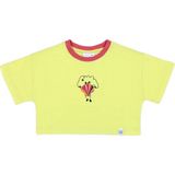 Beetlebeez Kız Çocuk Kısa Kollu Crop Nakışlı Lime T-Shirt - Lime Yeşili - 10 - 11 Yaş