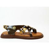 Beety 112.305 Hakiki Deri Kahverengi Boncuklu Kadın Bodrum Sandalet
