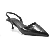 Beety 196.280 Siyah & Ekru Kısa Topuklu Kadın Şık Stiletto Ayakkabı