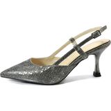 Beety 196.890 Siyah & Gümüş Topuklu Kadın Stiletto Ayakkabı - Platin