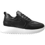 Beety 218.0501 Deri Beyaz & Siyah Bağlı Casual Kadın Sneaker Ayakkabı - 0 - Siyah