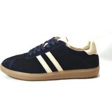 Beety 248.219 Hakiki Deri Nubuk Bağlı Casual Sneaker Kadın Ayakkabı - Lacivert