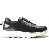 Beety 9252 Soft Deri Siyah Bağlı Hafif Taban Kadın Sneaker Ayakkabı - 0 - Siyah