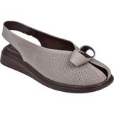 Beety Hakiki Deri Burnu Kapalı Delikli Kadın Sandalet BEE-12513 Silver