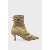 Beety Kadın Sivri Burun Topuklu Süet Bot Bej AKYN26.346