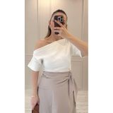 BeeYouStudio Beyaz/Tek Omuz Penye Bluz beyaz S