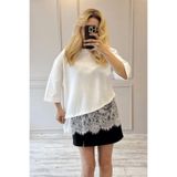 BeeYouStudio Dantel Detaylı Penye Bluz/Beyaz beyaz M