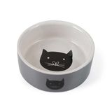 Beeztees 11.5 cm 180 ml Gri Seramik Kedi Mama ve Su Kabı