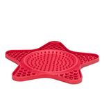 Beeztees 20x20 cm Kırmızı Yıldız Şeklinde Silikon Yavru Köpek Yaş Mama Yeme Oyuncağı