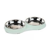 Beeztees 35x18x3 cm 2x420 ml 2'li Mint Paslanmaz Çelik Kedi Mama ve Su Kabı