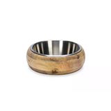 Beeztees DBL 21 cm 1300 ml Dışı Masif Ahşap Paslanmaz Çelik Köpek Mama Su Kabı