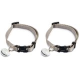 Beeztees Kedi Boyun Tasması, Zilli, Açık Gri, 20-30cm (2 paketi)