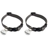 Beeztees Kedi Boyun Tasması, Zilli, Koyu Gri, 20-30cm (2 paketi)
