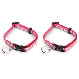 Beeztees Kedi Boyun Tasması, Zilli, Pembe, 20-30cm (2 paketi)