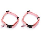 Beeztees Kedi Boyun Tasması, Zilli, Pembe, 23-32cm (2 paketi)