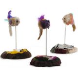 Beeztees Kedi Oyuncağı, Yaylanabilir Tüylü Fare 8cm, Çeşitli Renklerde, 14,5x14,5x28cm - Renkli