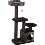 Beeztees Kedi Tırmalama ve Oyun Evi, Siyah/gri, 60X40X115CM - 02-Gri