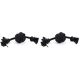 Beeztees Köpek Oyuncağı, Diş İpinden Top ve İpi, Siyah, 34x10x9cm, 255gr (2 paketi)