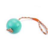 Beeztees Köpek Oyuncağı, İpli Dolu Top, Kauçuk, Turkuaz, 30Cm