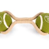 Beeztees Köpek Oyuncağı, İpli İki Tenis Topu, Kauçuk, Gri/Kahverengi, 21Cm, Top 6,3Cm