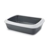 Beeztees Rim Gri 50x37x14 cm Kalın Kenarlı Açık Kedi Tuvaleti